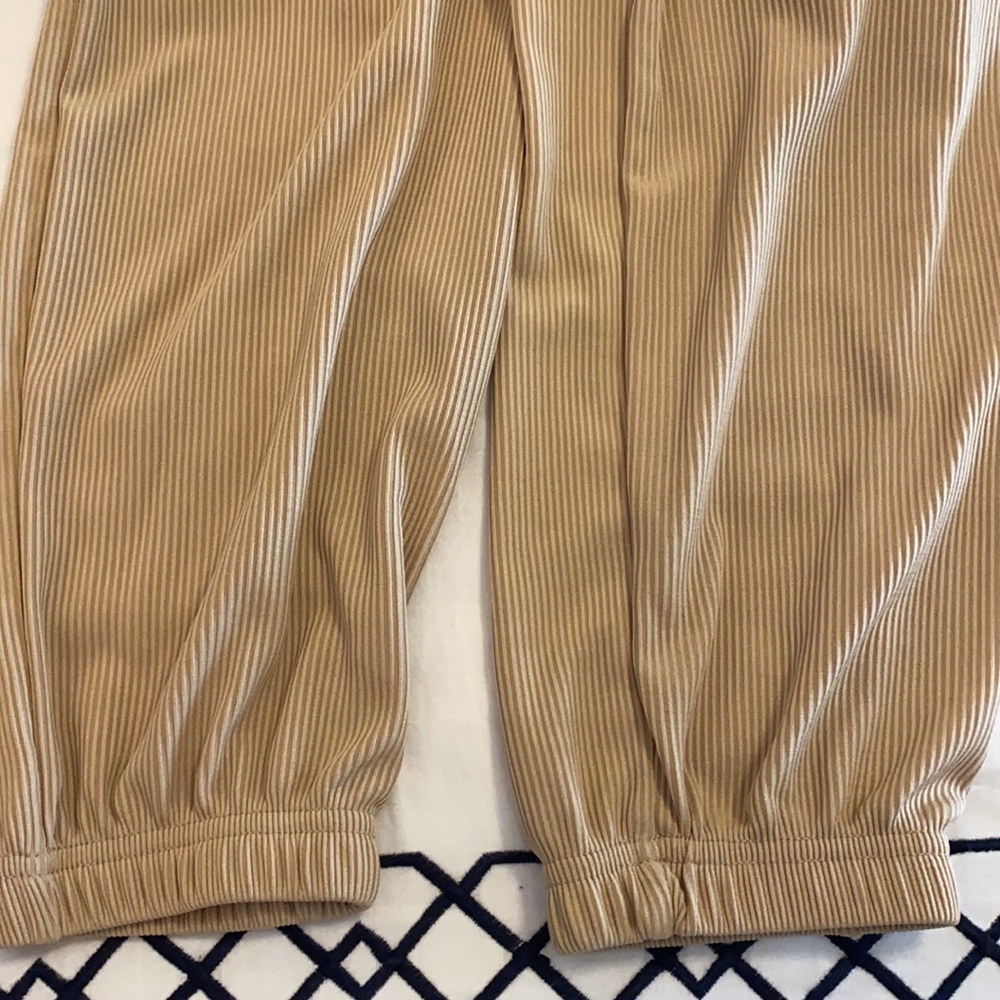 Camel Ribbed Casual Joggers - Picture 5 of 5